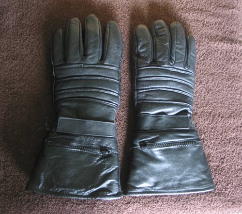 Leather gauntlet motorcycle - leather,